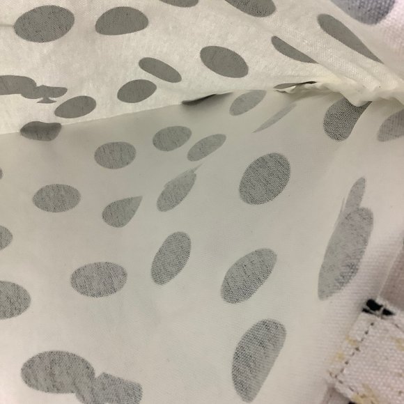 KATE SPADE NY Canvas Tote Bag White Black Polka Dots Shopping Bag - Picture 4 of 5